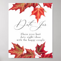 Herbstlaub Date Jar Fall Brautparty oder Hochzeit