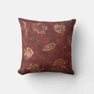 Herbstlaub Deep Maroon Gold Primitive Tartan Kissen