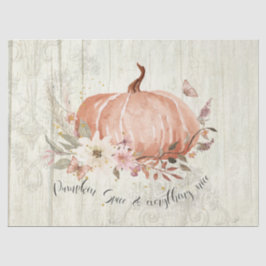 Herbstlaub des Herbstpumpenkammes Rustikales Holzd Seidenpapier