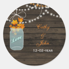 Herbstlaub, die die Gastgeschenk Hochzeit der Kaug Runder Aufkleber