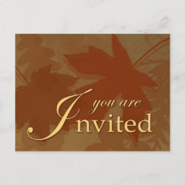 Herbstlaub Einladung - Postkarte