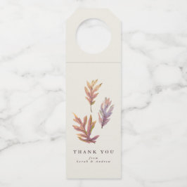 Herbstlaub Erntedank danke Wein Flaschenanhänger