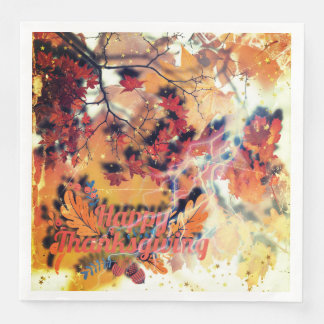 Herbstlaub fällt serviette