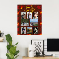 Herbstlaub-Familienfoto-Collage-Poster