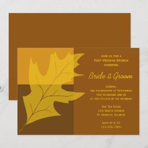 Herbstlaub-Farbbblock-Post-Wedding-Brunch Einladung