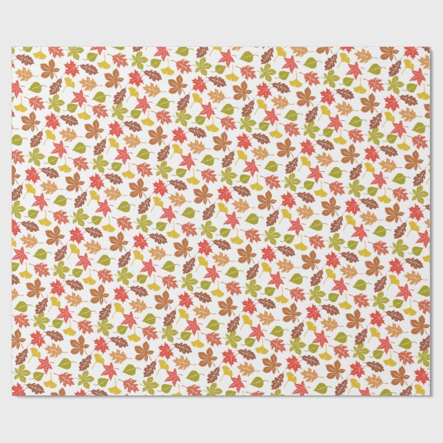 Herbstlaub Farbige Muster Geschenkpapier (Flach)
