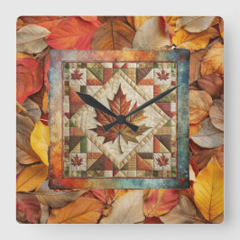 Herbstlaub farbige Uhr der Herbstmauer