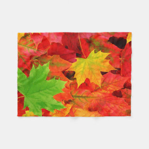 Herbstlaub Fleecedecke