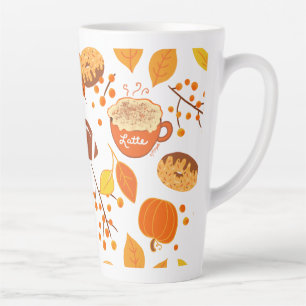 Herbstlaub Football und Pumpkin Gewürzmuster Milchtasse