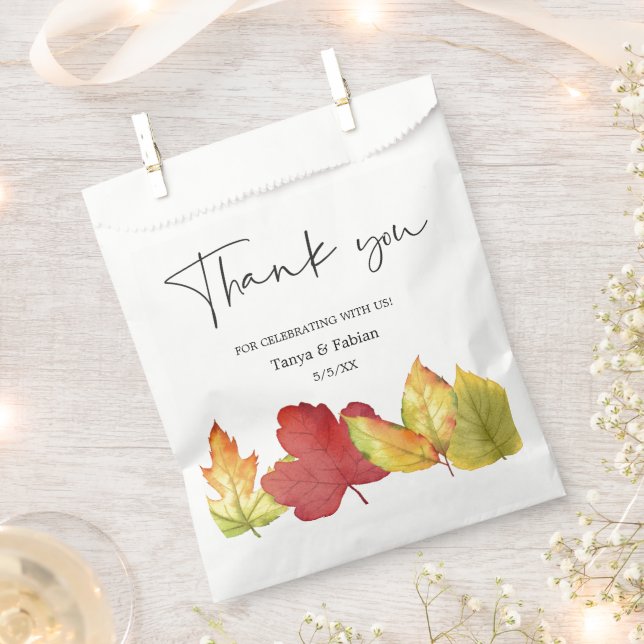 Herbstlaub Gastgeschenk Hochzeit Geschenktütchen (Ausgeschnitten)