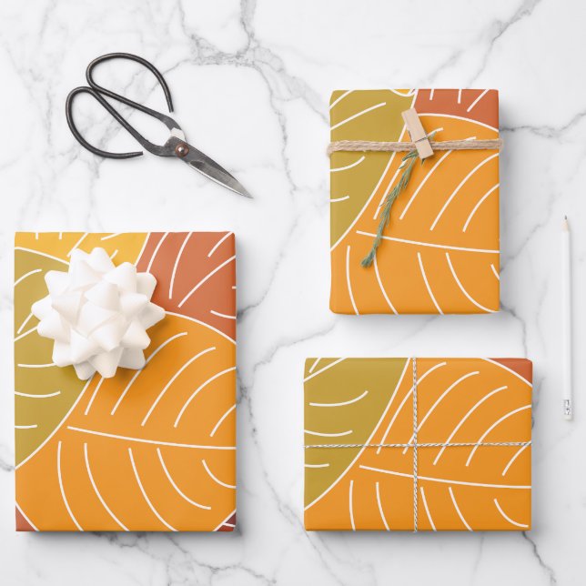 Herbstlaub Geschenkpapier Set (Vorderseite)