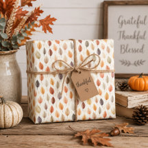 Herbstlaub-Geschenkverpackung in Rostbraun, Creme