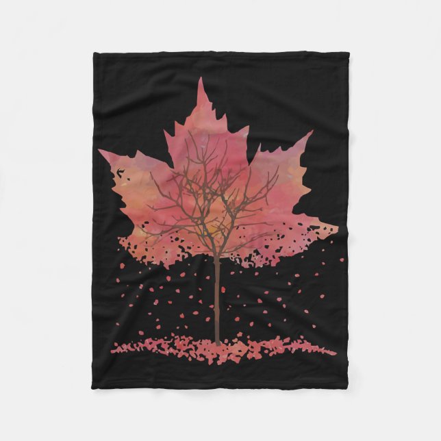 Herbstlaub Grafisches T-Shirt - Beliebter Fall Fleecedecke (Vorderseite)