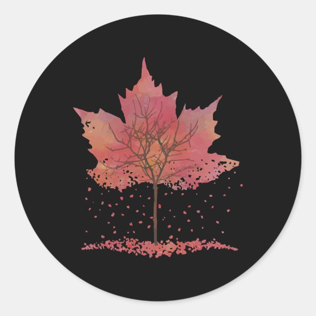 Herbstlaub Grafisches T-Shirt - Beliebter Fall Runder Aufkleber (Vorderseite)