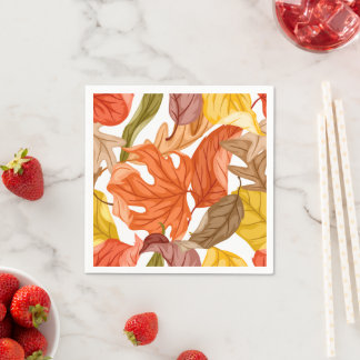 Herbstlaub Herbst Farbige Saisonale Botanik  Serviette