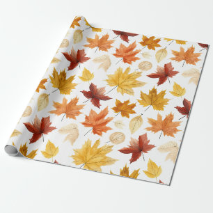 Herbstlaub Herbst Terracotta Brown Boho Muster Geschenkpapier
