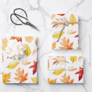 Herbstlaub Herbst Terracotta Brown Boho Muster Geschenkpapier Set