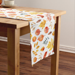Herbstlaub Herbst Terracotta Brown Boho Muster Großer Tischläufer