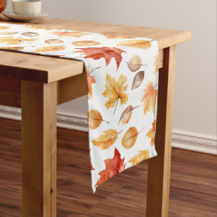 Herbstlaub Herbst Terracotta Brown Boho Muster Großer Tischläufer