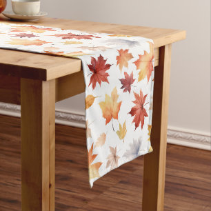 Herbstlaub Herbst Terracotta Brown Boho Muster Großer Tischläufer