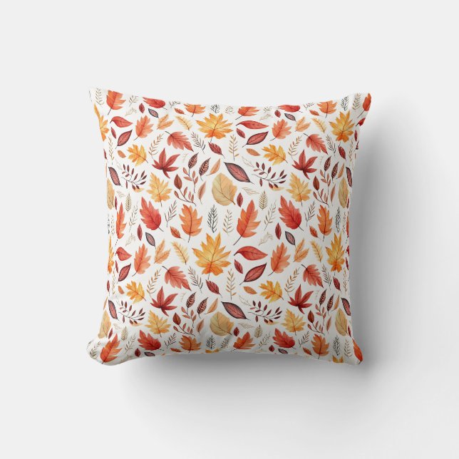 Herbstlaub Herbst Terracotta Brown Boho Muster Kissen (Vorderseite)