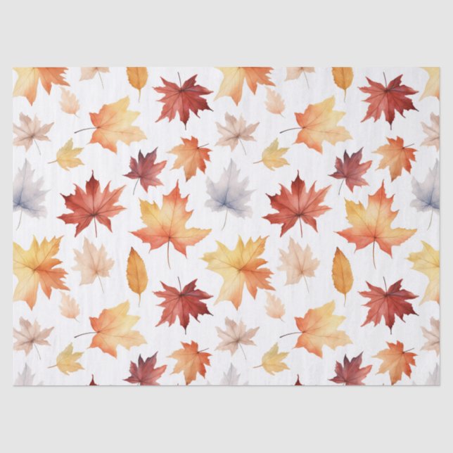 Herbstlaub Herbst Terracotta Brown Boho Muster Seidenpapier (Vorderseite)