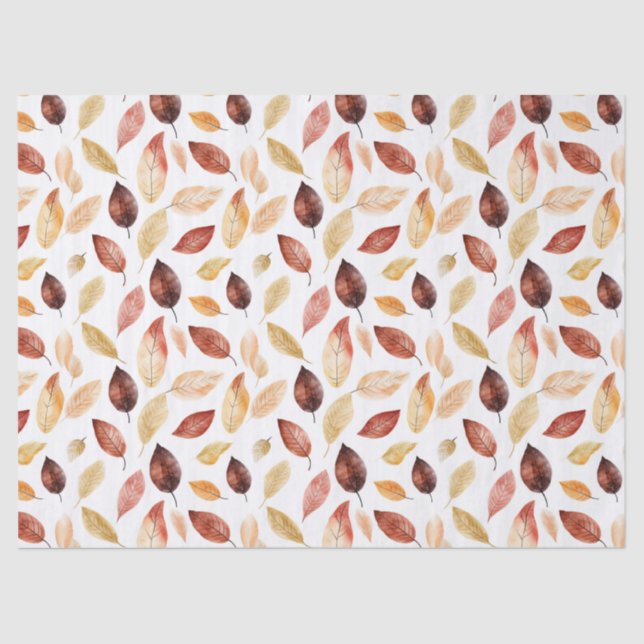 Herbstlaub Herbst Terracotta Brown Boho Muster Seidenpapier (Vorderseite)