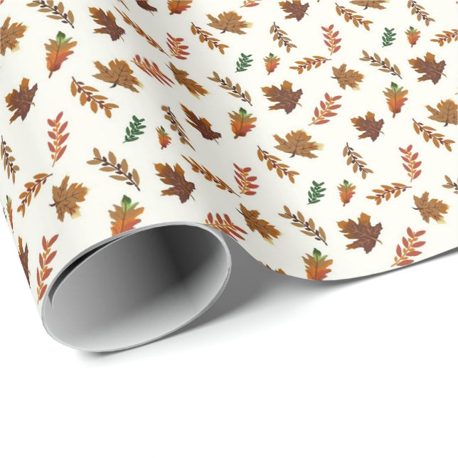 Herbstlaub, Herbstdrucke Geschenkpapier (Rolleneckpunkt)