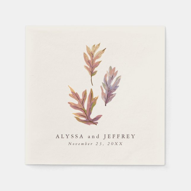 Herbstlaub Herbsthochzeit personalisiert Serviette (Vorderseite)