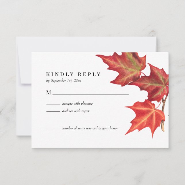Herbstlaub Herbsthochzeit RSVP-Karte RSVP Karte (Vorderseite)