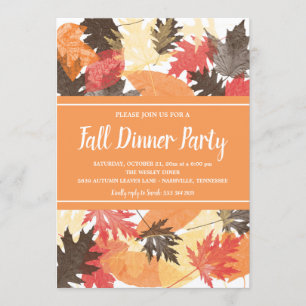 Herbstlaub Herbstliche Party Einladung