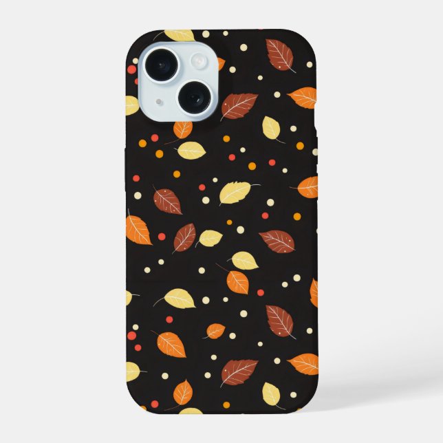 Herbstlaub Herbstmuster iPhone 15 Hülle (Rückseite)