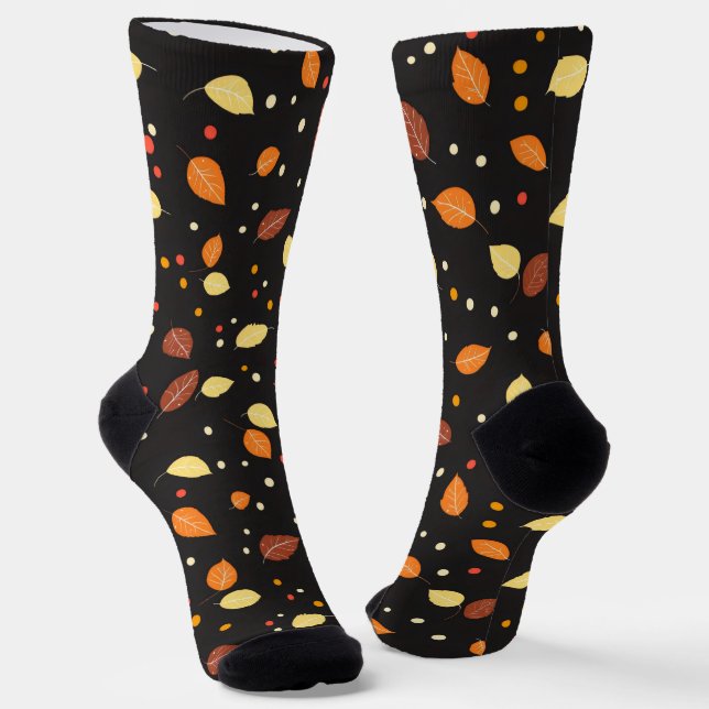 Herbstlaub Herbstmuster Socken (Gewinkelt)