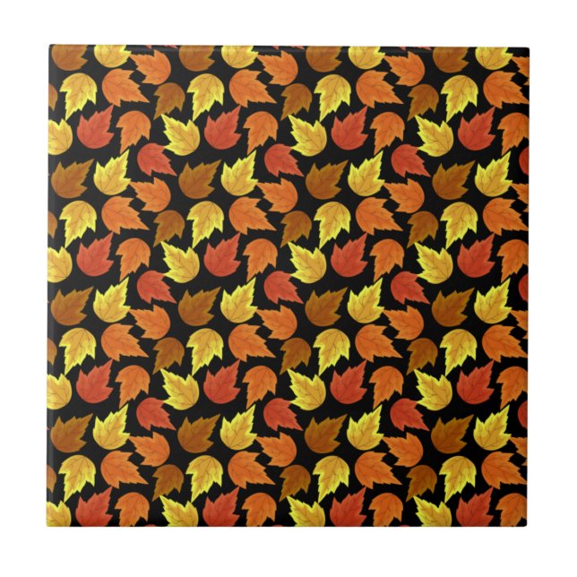 Herbstlaub Herbstsaison Erntedank Halloween Fliese (Vorderseite)