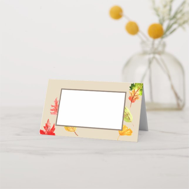 Herbstlaub Herbstzelt-Lebensmittelkarten Platzkarte (Vorderseite)