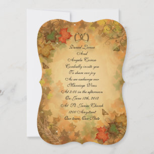 Herbstlaub Hochzeit Einladung