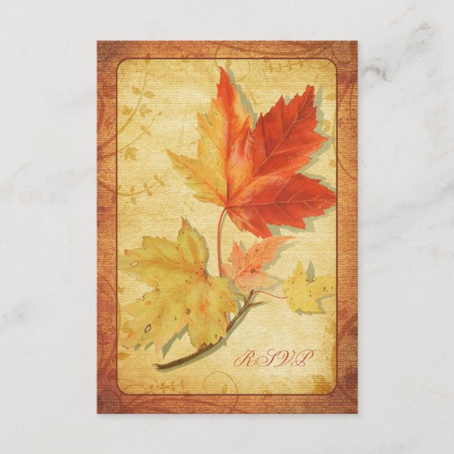 Herbstlaub Hochzeitschutz-Karte (RSVP-Karte) RSVP Karte (Vorderseite)