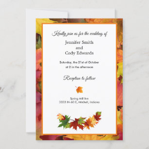 Herbstlaub Hochzeitskarte für Herbst Einladung
