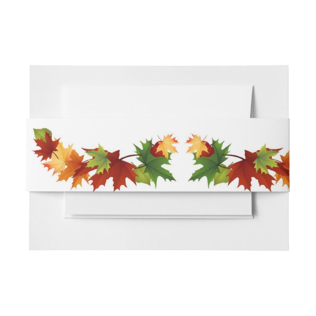 Herbstlaub Hochzeitskollektion Einladungsbanderole (Vorderseite Beispiel)