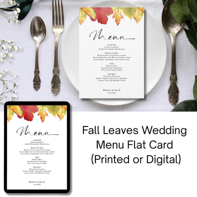 Herbstlaub Hochzeitsmenü Einladung (Von Creator hochgeladen)