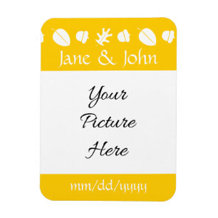 Herbstlaub im Gelben Rett-the-Date-Magnet Magnet