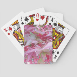 Herbstlaub in Rosa und Schwarz Spielkarten