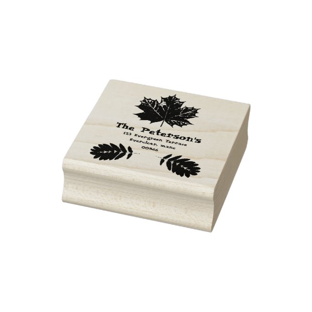 Herbstlaub, Info hinzufügen, Briefmarke der Rückse Gummistempel (Stempel)