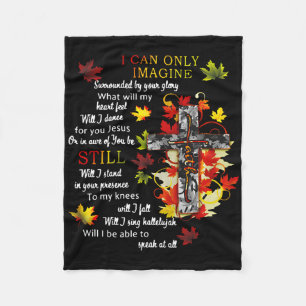 Herbstlaub Jesus Cross I kann sich Christliche Re Fleecedecke