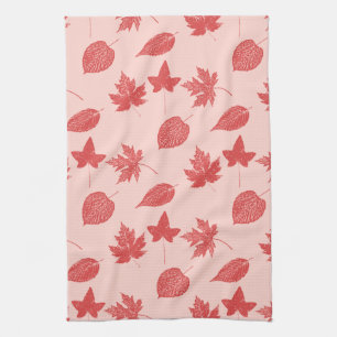 Herbstlaub - korallenorange und rosa handtuch