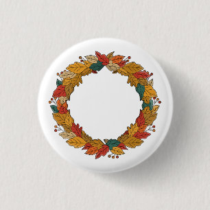 Herbstlaub-Kranzkreis Button