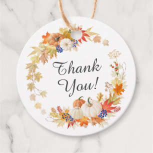 Herbstlaub-Kürbis-Brautparty-Geschenkanhänger Geschenkanhänger
