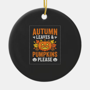 Herbstlaub-Kürbis-Halloween-Design Keramik Ornament