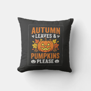 Herbstlaub-Kürbis-Halloween-Design Kissen