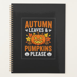 Herbstlaub-Kürbis-Halloween-Design Planer